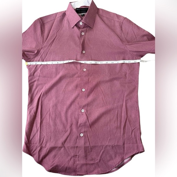 Report Collection X4 Performance Stretch Slim Fit Shirt Burgundy Small - Picture 8 of 10